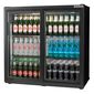 Maxi RQC10001 250 Ltr Undercounter Double Sliding Glass Door Black Back Bar Bottle Cooler