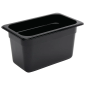 U468 Polycarbonate 1/4 Gastronorm Container 150mm Black