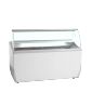 J9E 9 x Napoli Pan White Curved Glass Ice Cream Display Freezer With Canopy