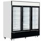LGC7500 2050 Ltr Upright Triple Hinged Glass Door White Display Fridge With Canopy