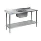 DR397 1800w x 650d mm Fully Assembled Stainless Steel Single Sink With Double Drainer