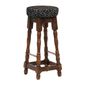FT401 Classic Rubber Wood High Bar Stool with Black Diamond Seat (Pack of 2)