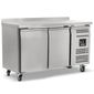 LBC2 282 Ltr 2 Door Stainless Steel Freezer Prep Counter With Splashback