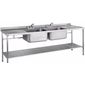 SINK2470DBDD 2400w x 700d mm Stainless Steel Double Sink With Double Drainer