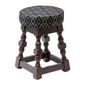 FT464 Classic Dark Wood Low Bar Stool with Black Diamond Seat (Pack of 2)
