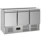 GS365 368 Ltr 3 Door Stainless Steel Refrigerated Pizza / Saladette Prep Counter
