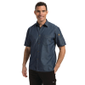 Detroit B074-M Unisex Denim Shirt Short Sleeve Blue M