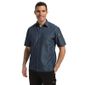 Detroit B074-S Unisex Denim Shirt Short Sleeve Blue S