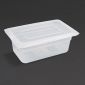 GJ523 Polypropylene 1/4 Gastronorm Container with Lid 100mm (Pack of 4)