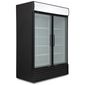 GDF1200 1134 Ltr Upright Double Hinged Glass Door Black Display Freezer
