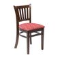FT471 Manhattan Dark Walnut Dining Chair with Red Diamond Padded Seat (Pack of 2)