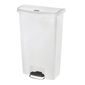 Slim Jim CW590 Front Step-On Pedal Bin White 68 Ltr