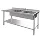 U906 1500w x 600d mm Stainless Steel Double Sink With Left Hand Drainer
