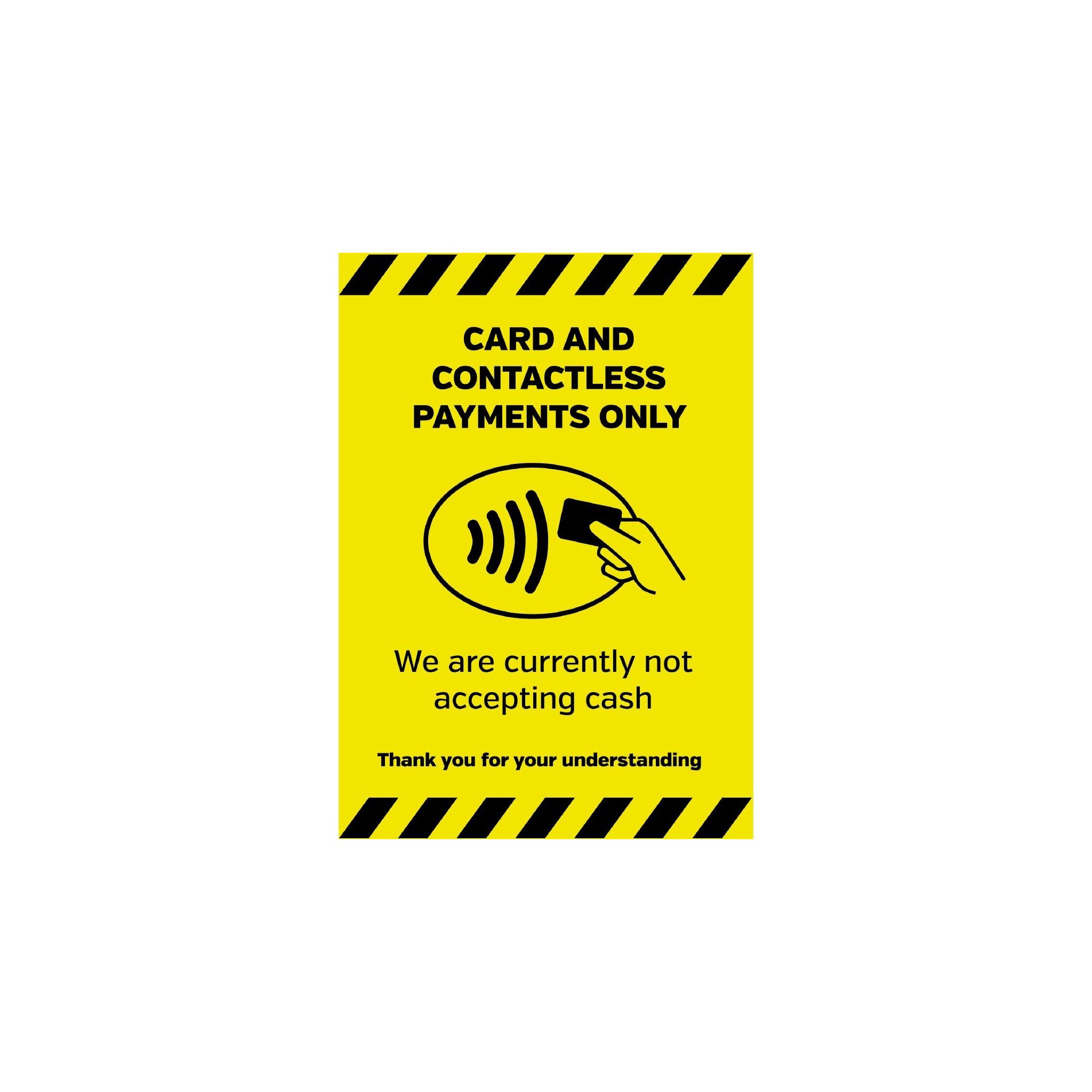 Non Branded FN644 Currently Not Accepting Cash Sign A4 Self-Adhesive