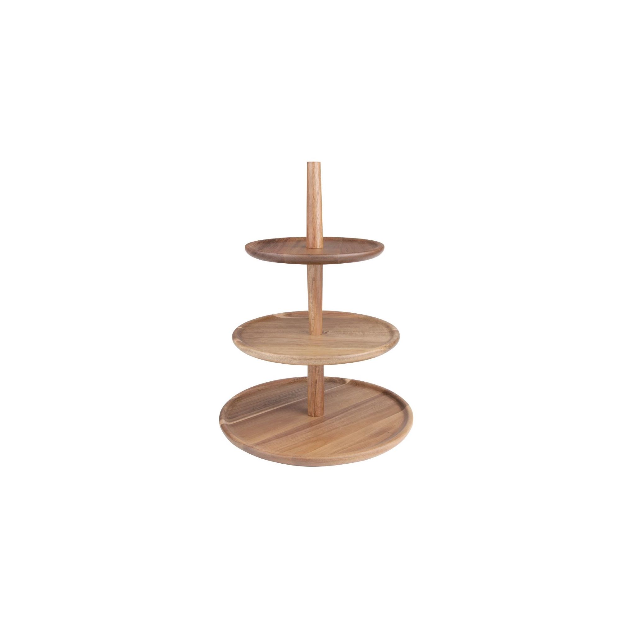 Olympia FE152 Acacia 3-Tier Stand 305(Ø) x 395(H)mm
