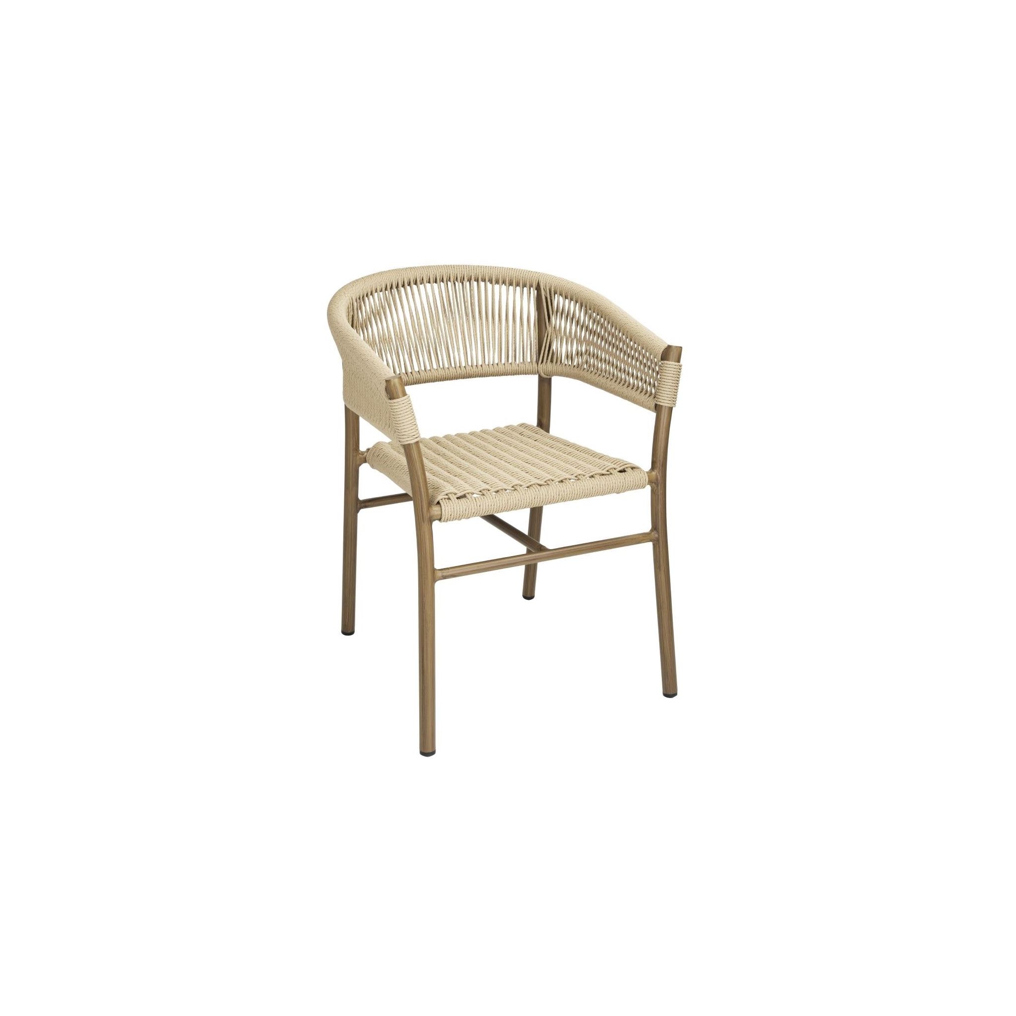 Bolero Florence FU532 Rope Twist Wicker Chairs - Natural (Pack of 2)