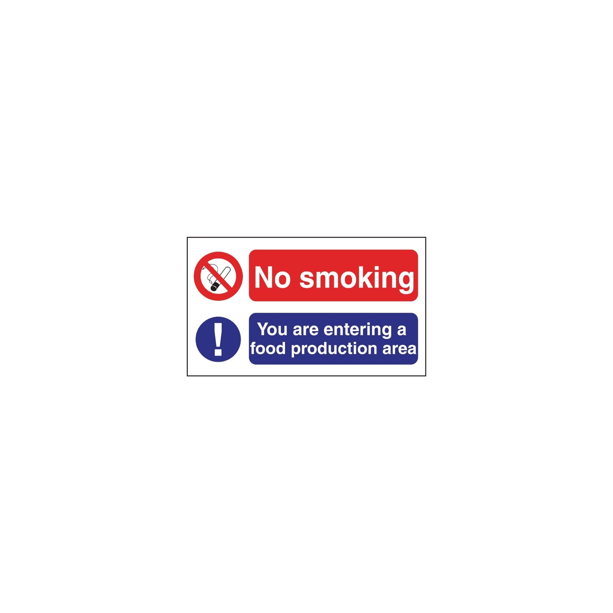 Vogue L906 No Smoking Food Production Sign