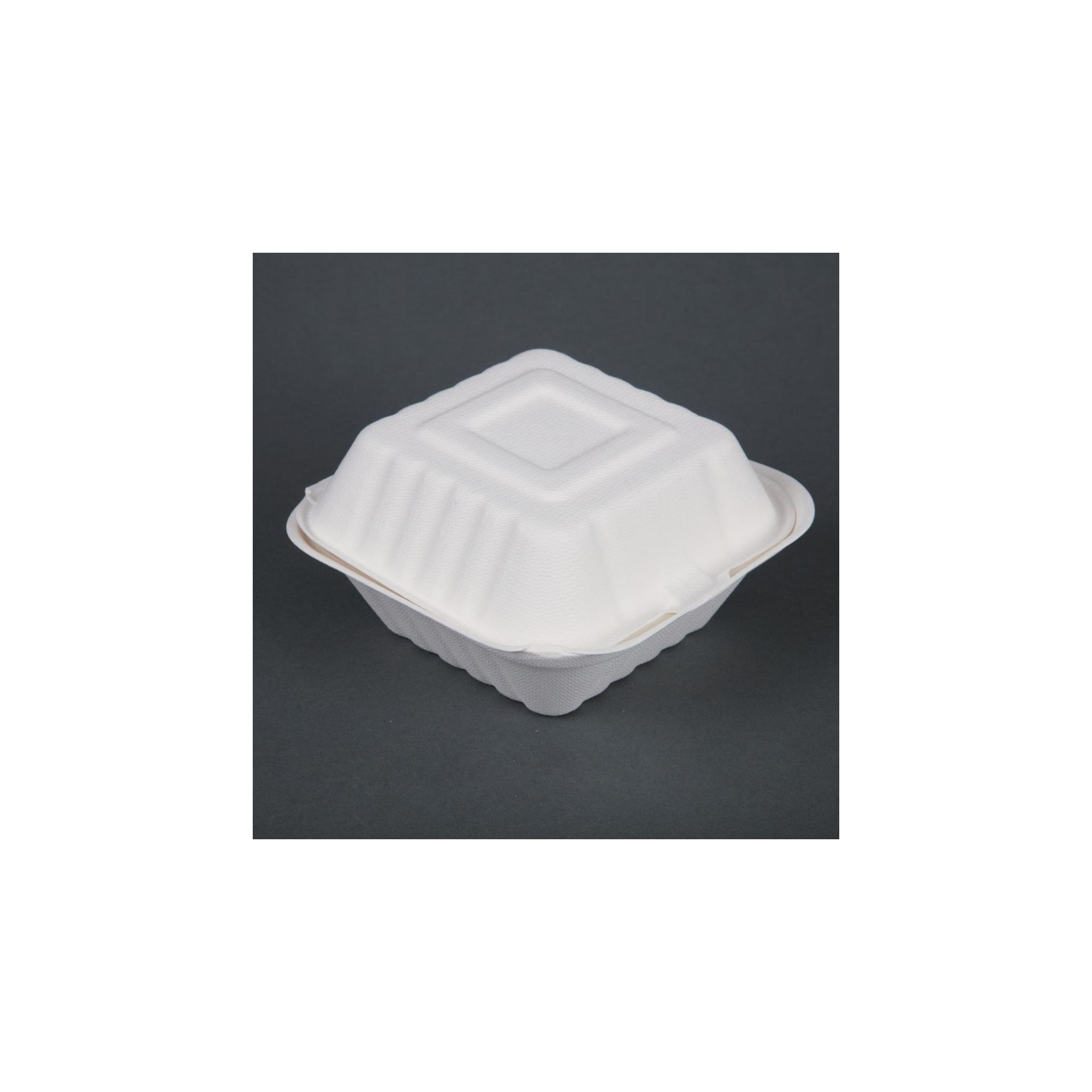Fiesta Compostable DW246 Bagasse Burger Boxes with Side Ridges 152mm (Pack of 500)