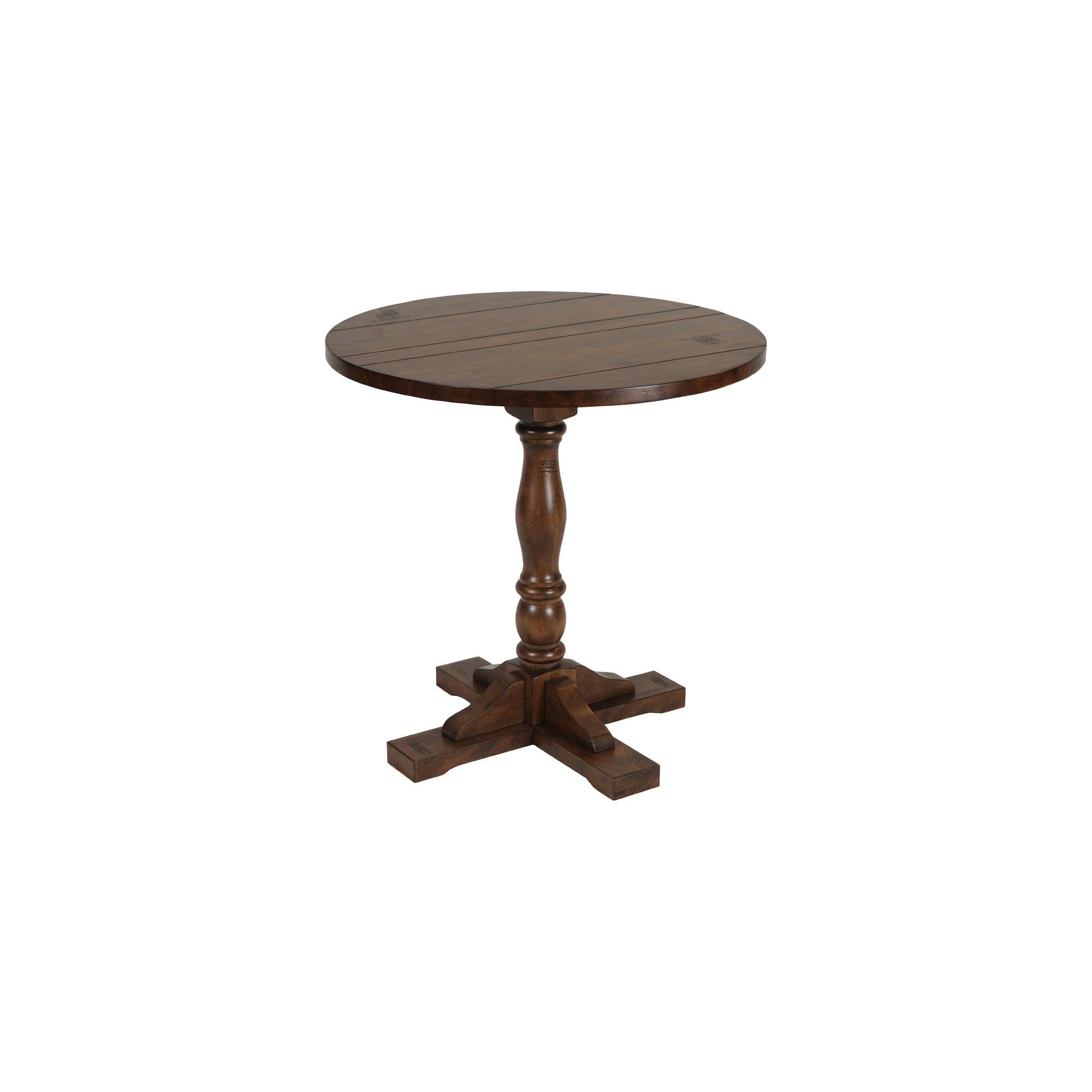 Non Branded FT509 Oxford Vintage Wood Pedestal Round Table 760mm