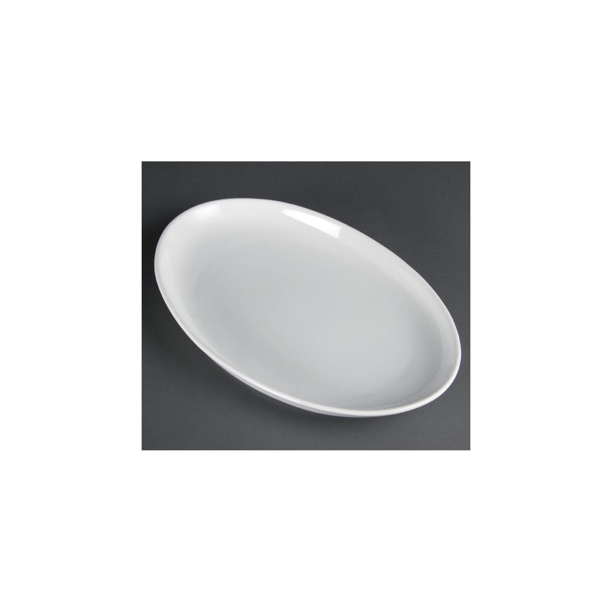 Olympia Whiteware CC891 French Deep Oval Plates 365mm (Pack of 2)