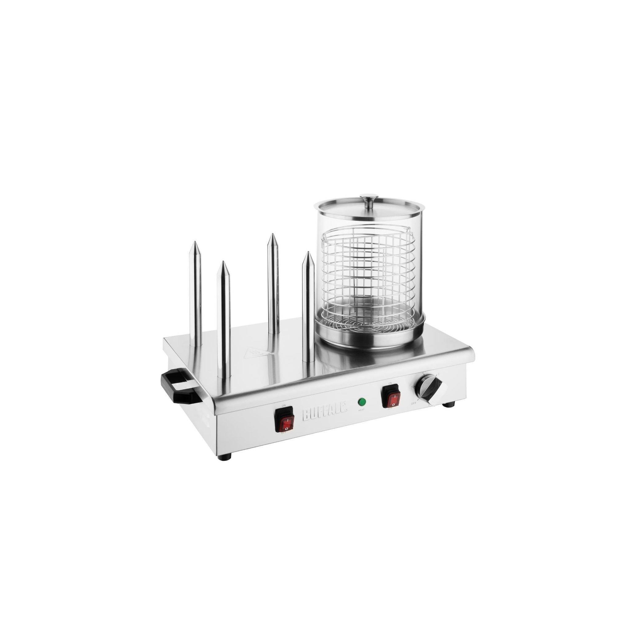 Buffalo DA566 Hot Dog Steamer with 4 Bun Spikes