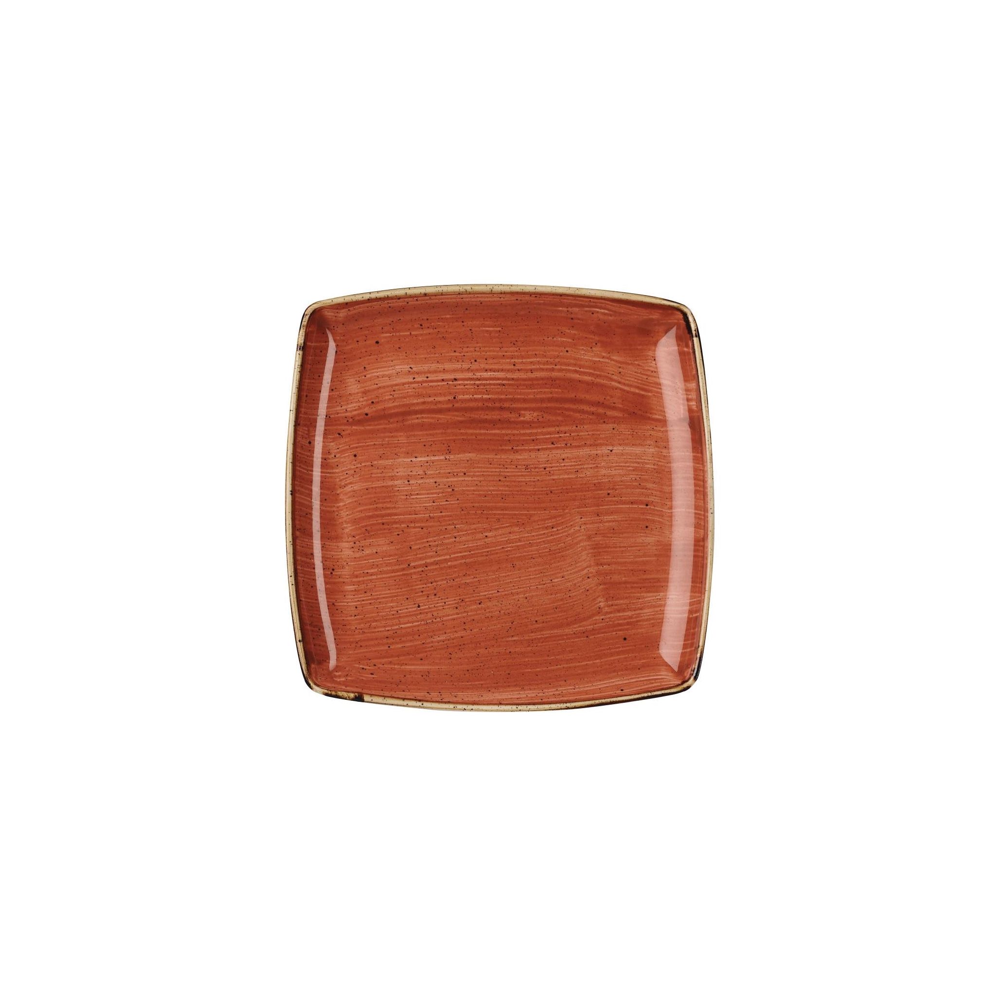Churchill Stonecast DK546 Deep Square Plates Spiced Orange 260mm (Pack of 6)