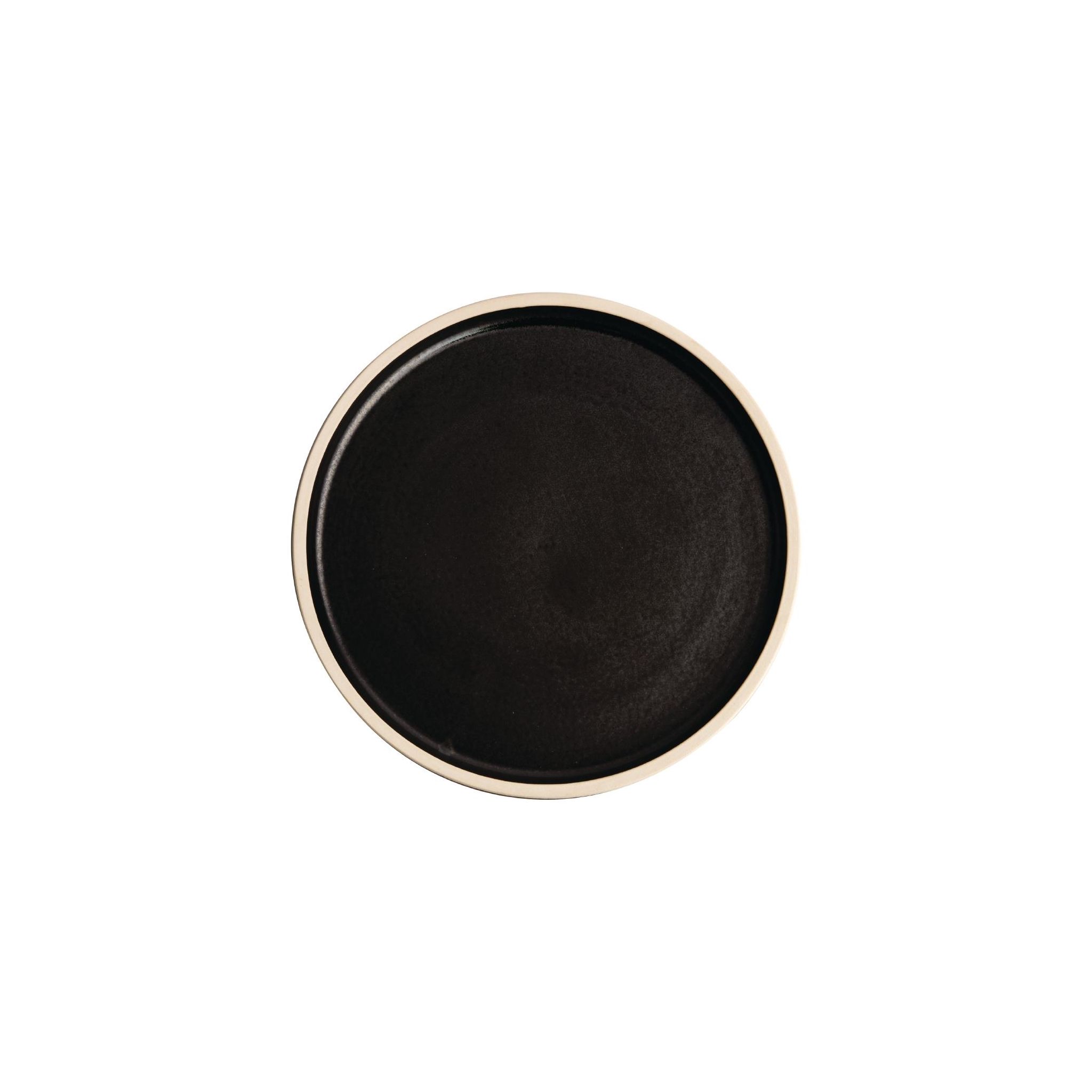 Olympia Canvas FA315 Flat Round Plates Delhi Black 250mm (Pack of 6)