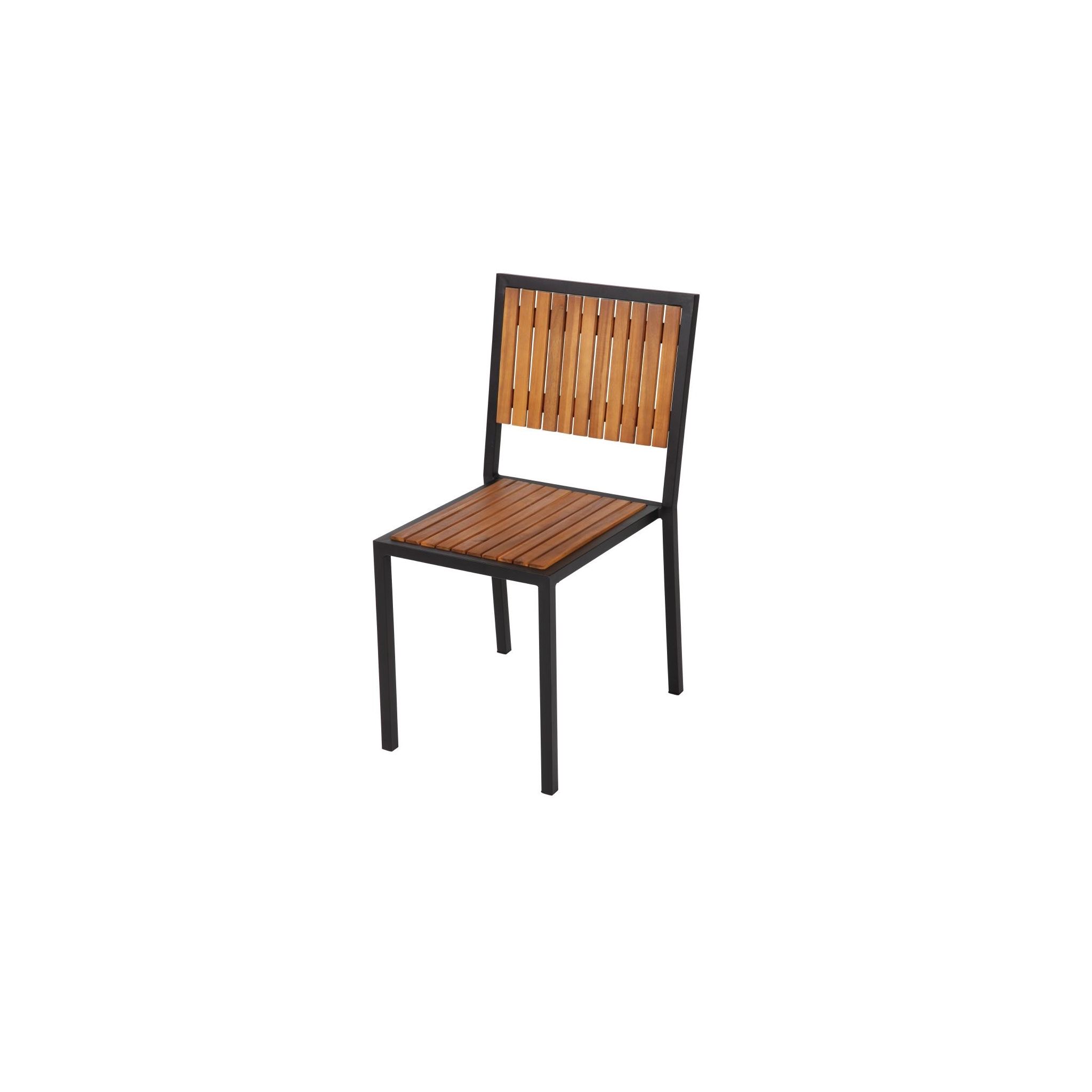 Bolero DS150 Steel & Acacia Wood Side Chair (Pack of 4)