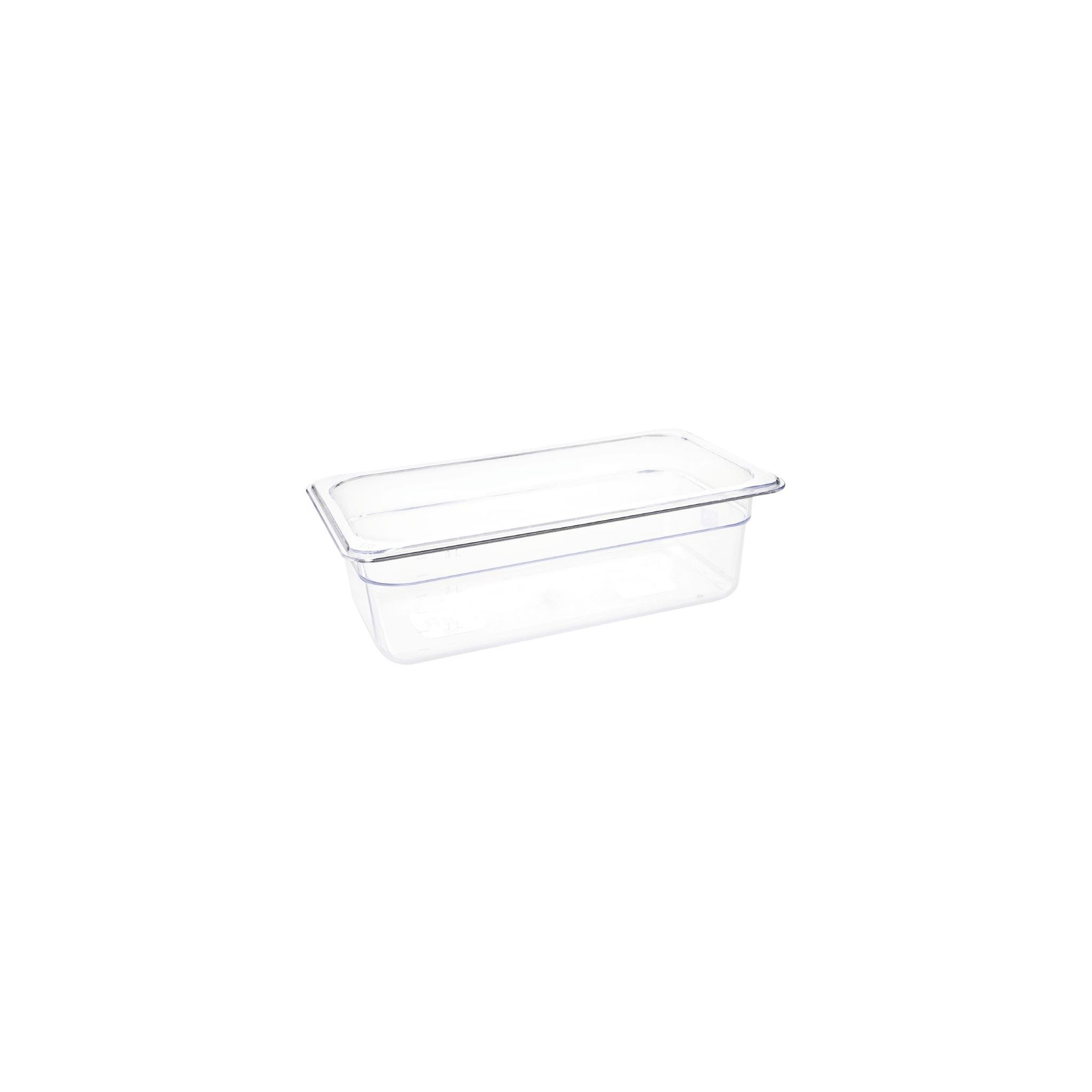 Vogue U233 Polycarbonate 1/3 Gastronorm Container 100mm Clear