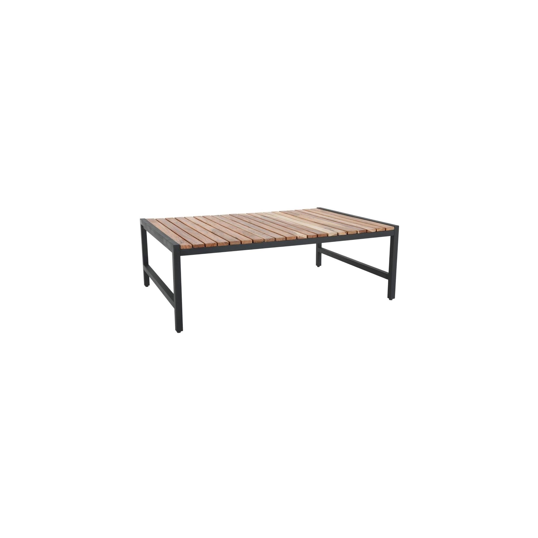 Bolero DK903 Steel and Acacia Low Coffee Table 1200x800mm