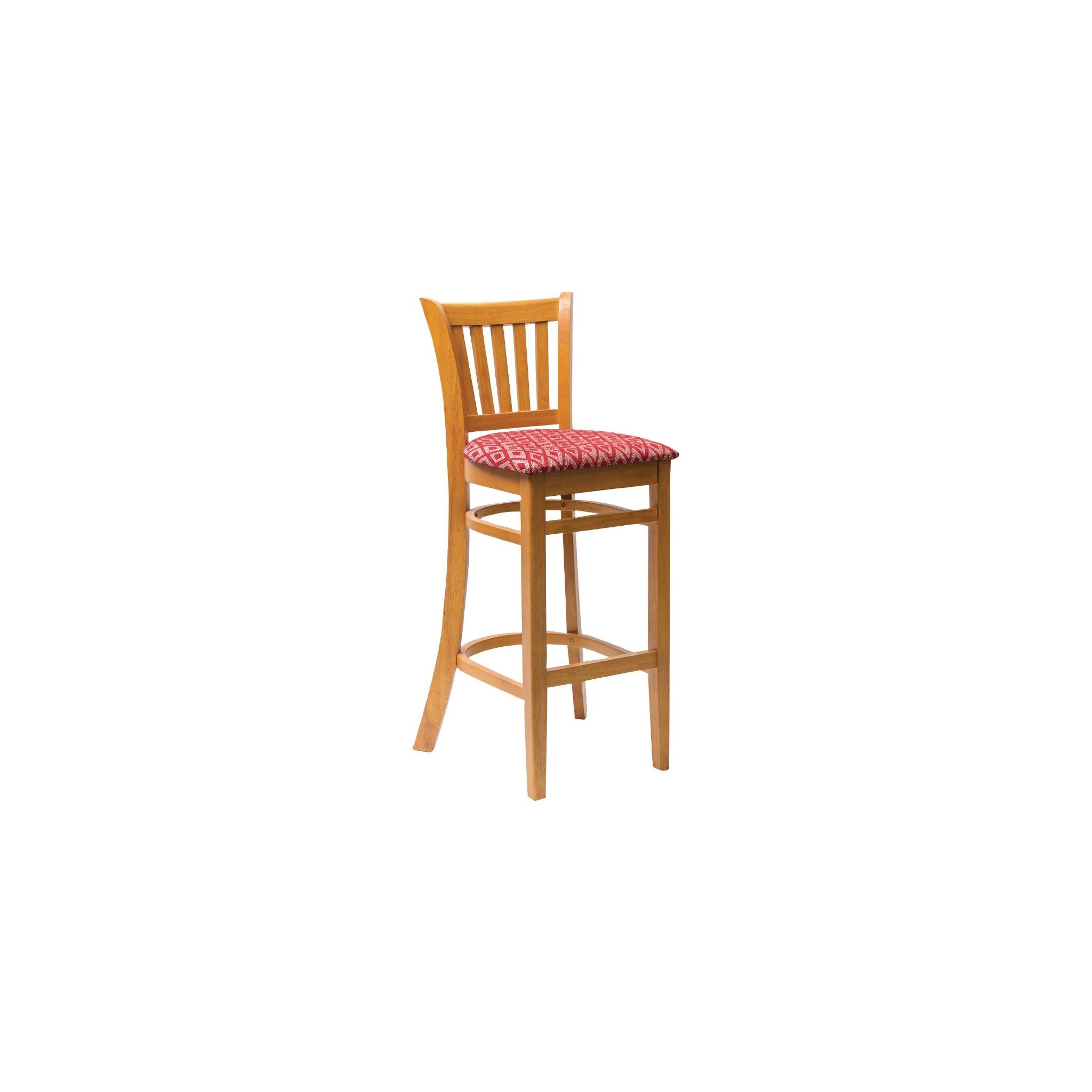 Non Branded FT434 Manhattan Soft Oak Bar Chair with Red Diamond Padded Seat