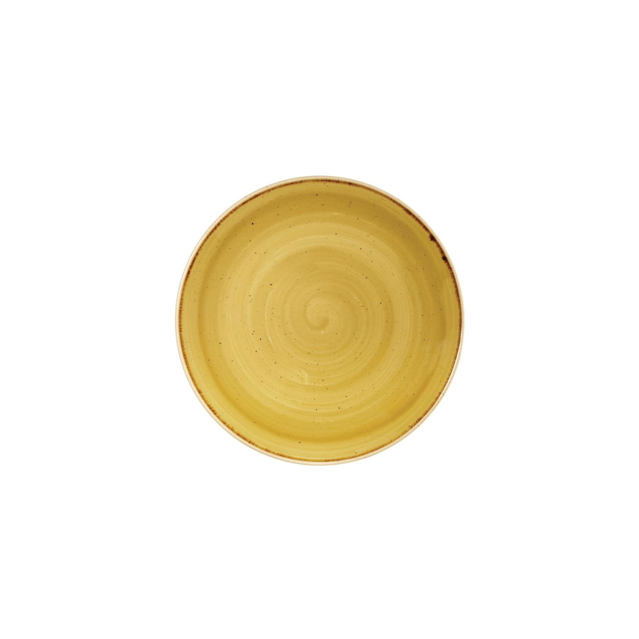 Churchill Stonecast DF785 Round Coupe Plates Mustard Seed Yellow 260mm (Pack of 12)