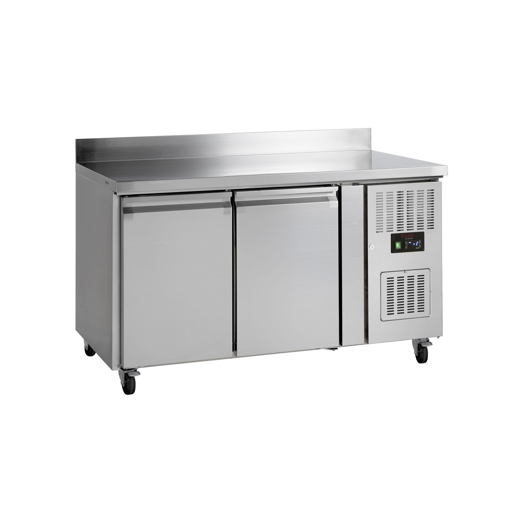 Tefcold GC72 Medium Duty 282 Ltr 2 Door Stainless Steel Refrigerated Prep Counter With Splashback