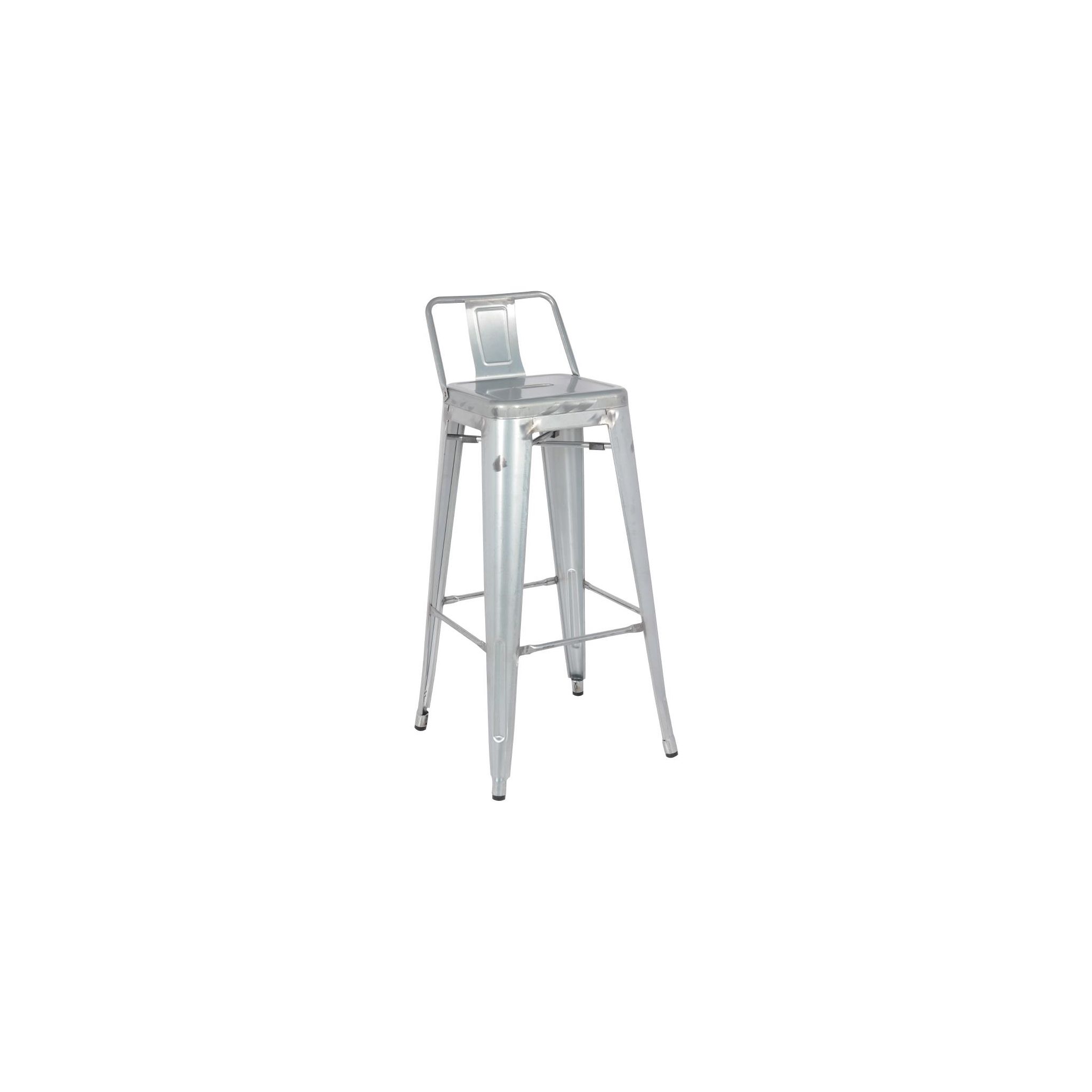 Bolero Bistro DL877 Galvanised Steel High Stools with Backrest (Pack of 4)