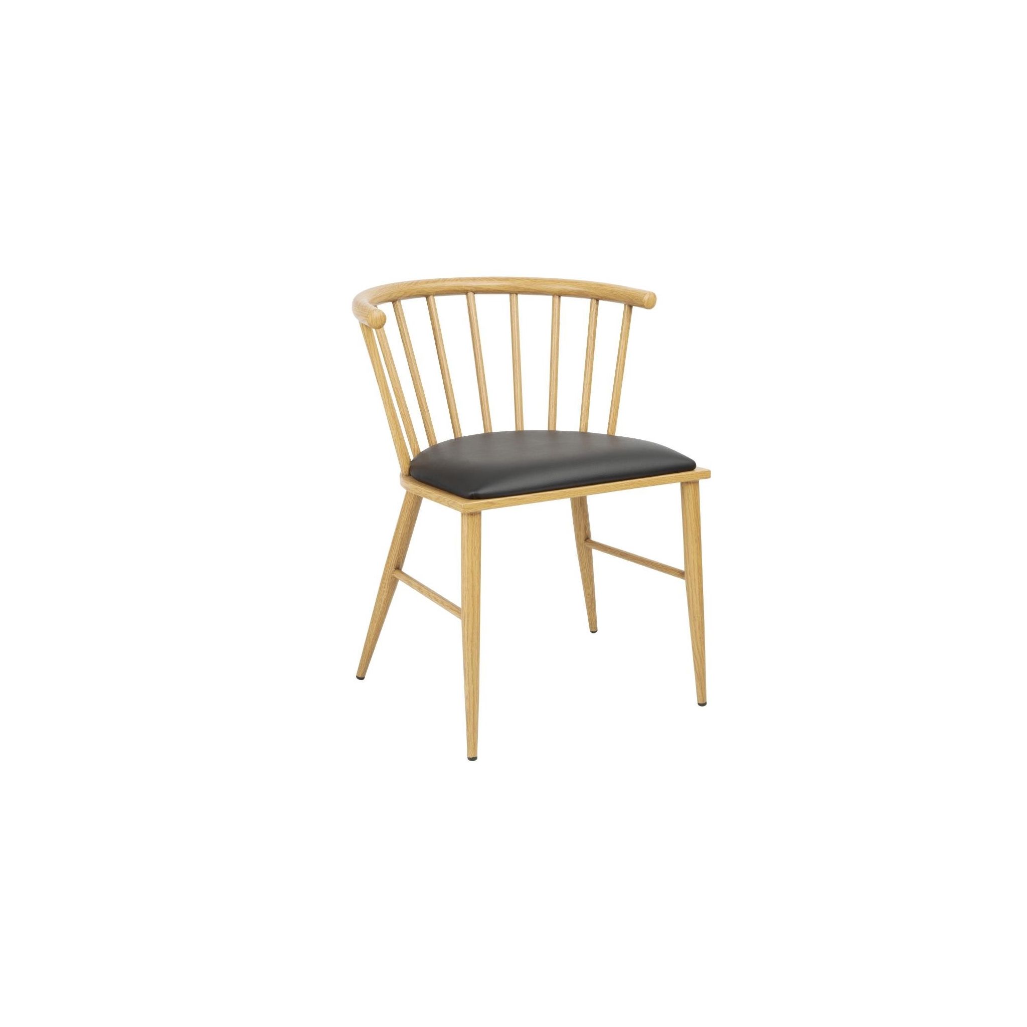 Bolero Harrowdene FU528 Padded Metal Side Chairs - Wood Effect (Pack of 2)