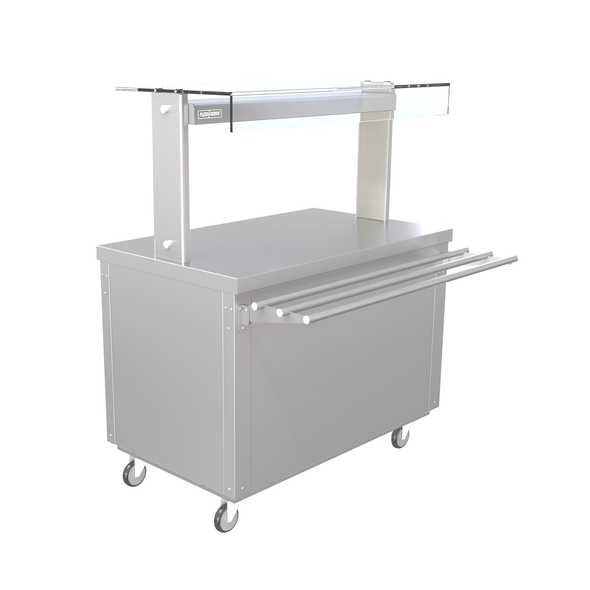 Parry FLEXI-SERVE FS-A3 Plain Top Ambient Cupboard with LED Gantry, Standard Glass & Tubular Trayslide