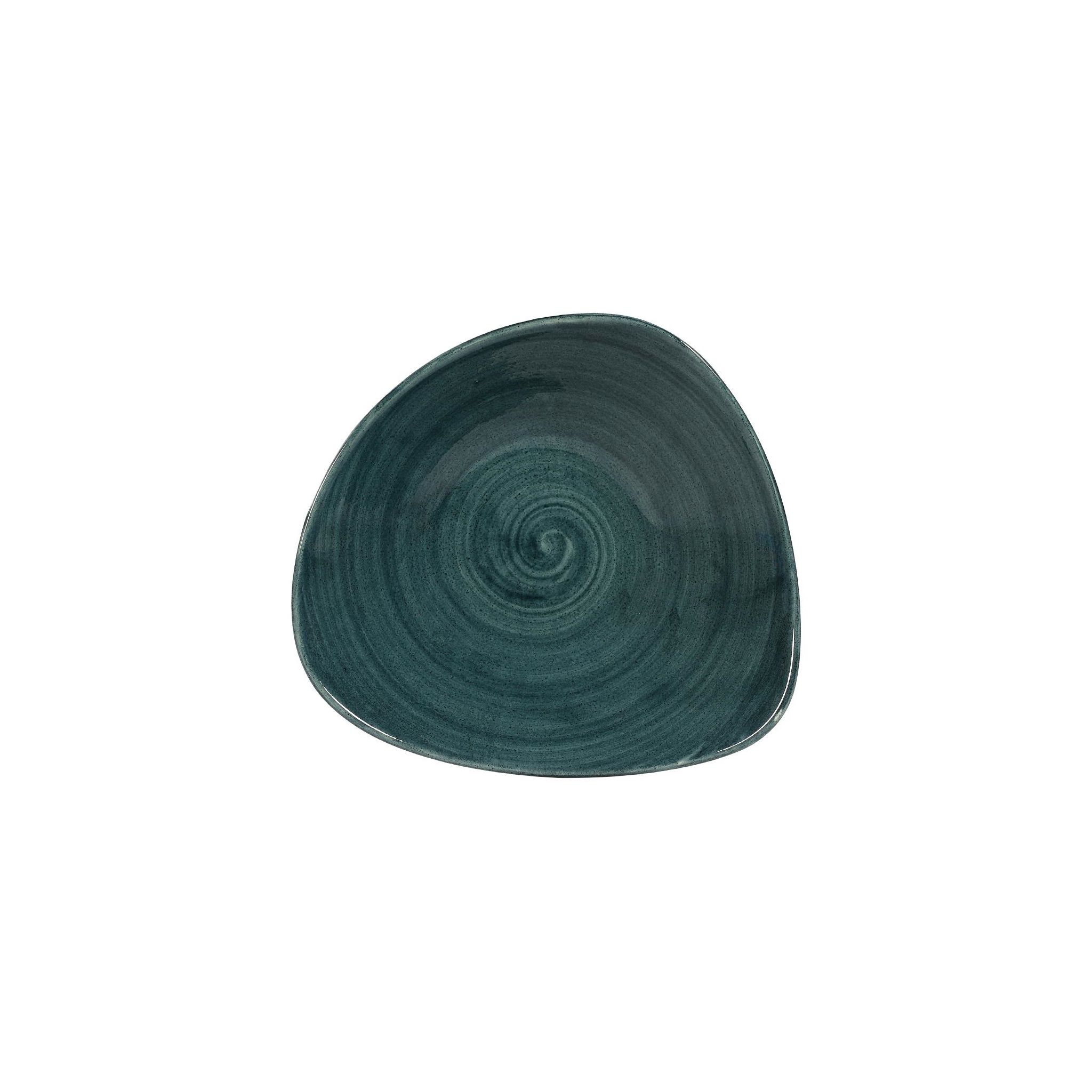 Churchill Stonecast Patina FA597 Triangular Bowls Rustic Teal 21oz 235mm (Pack of 12)