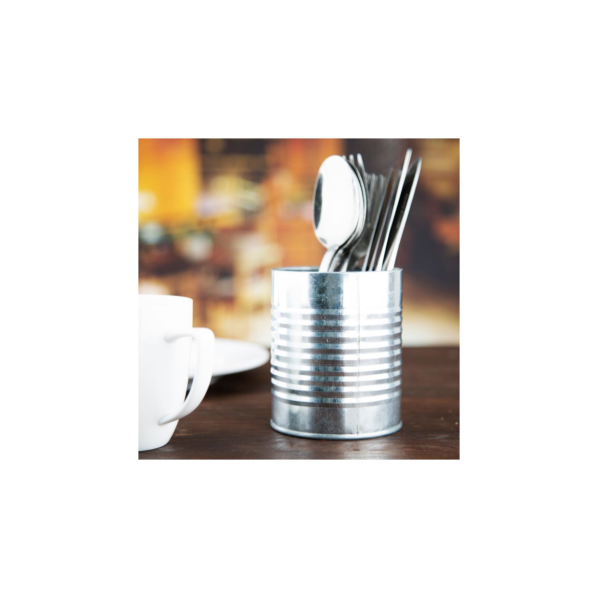 Olympia CP497 Galvanised Steel Table Tidy Silver
