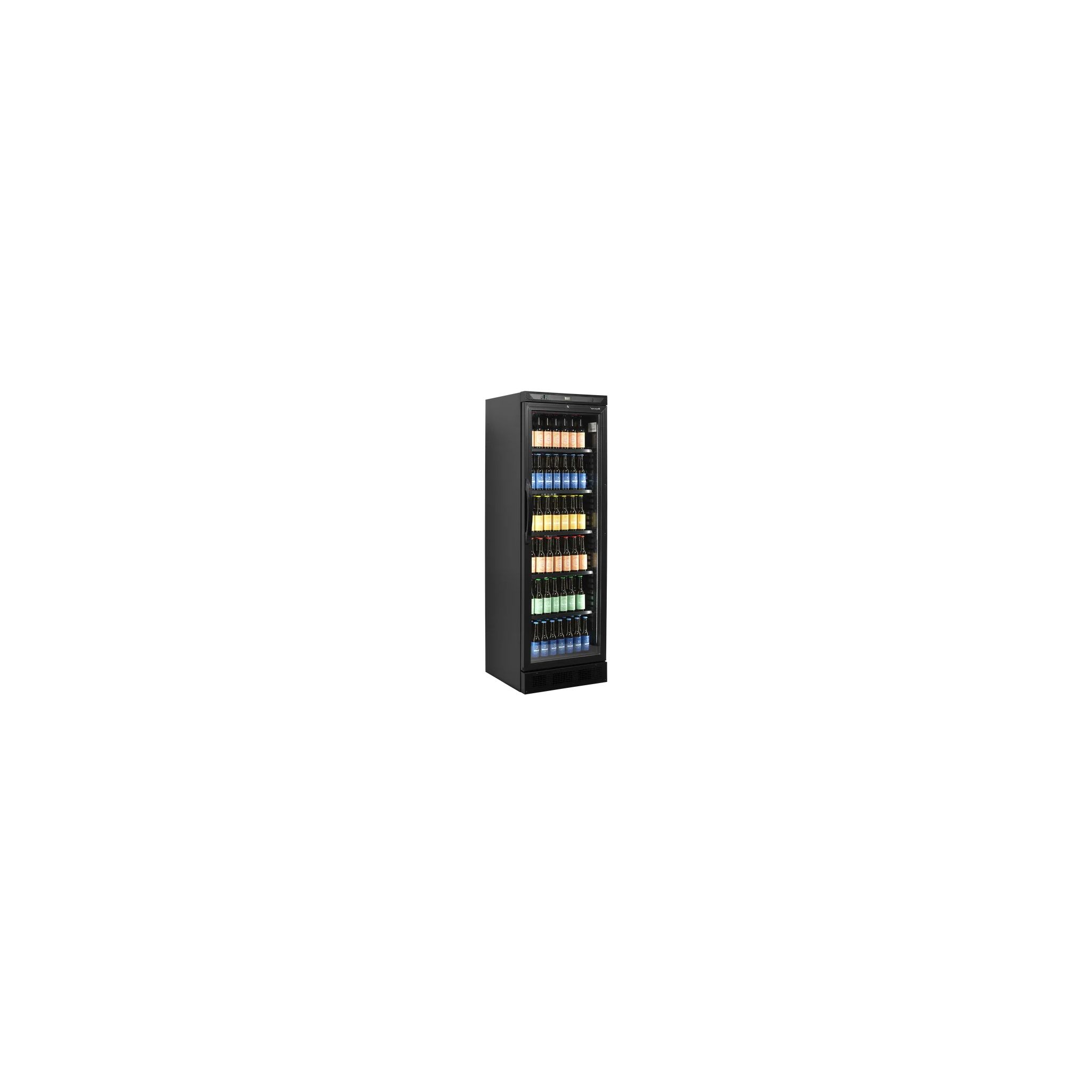 Tefcold CEV425 BLACK L/H 372 Ltr Upright Single Glass Door Black Back Bar Bottle Cooler