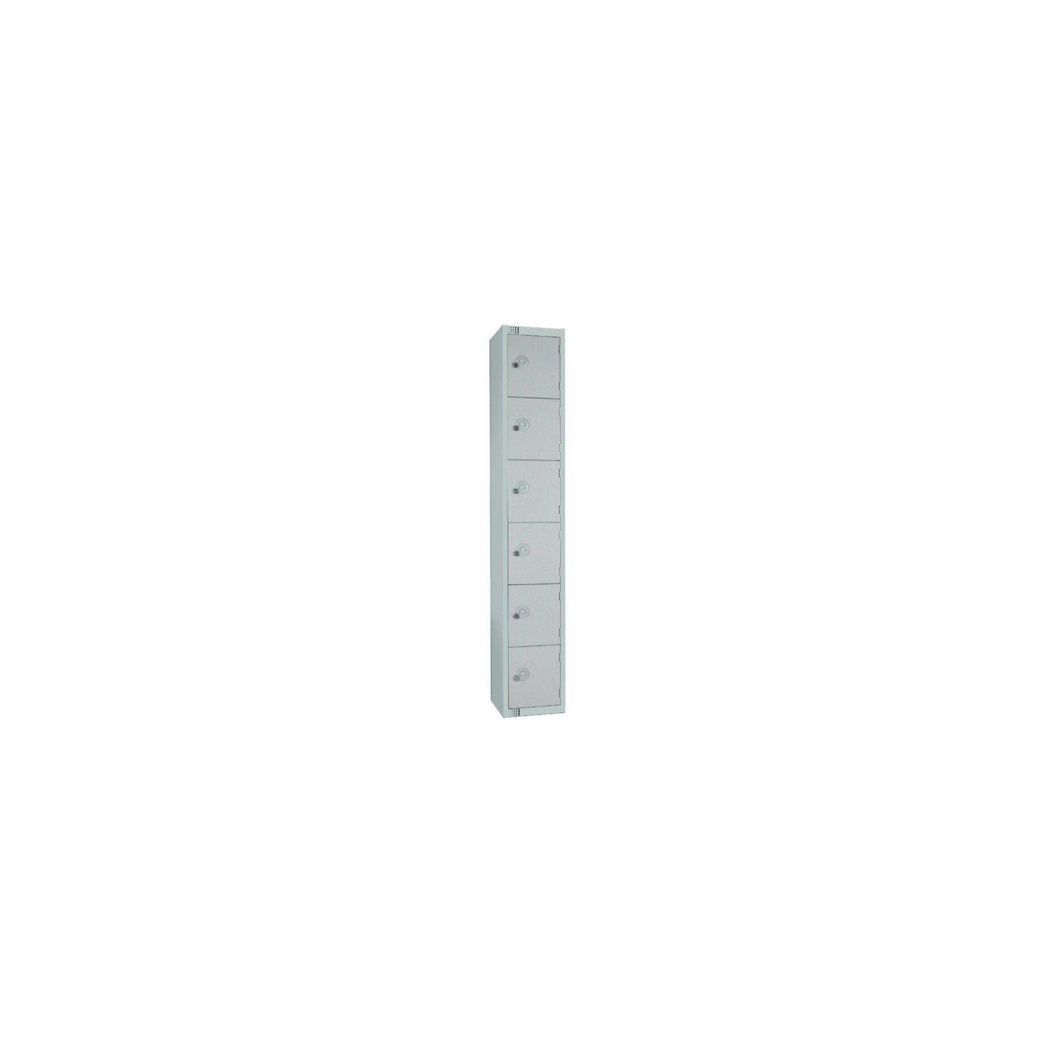 Elite Lockers W963-CS Six Door Camlock Locker with Sloping Top Grey