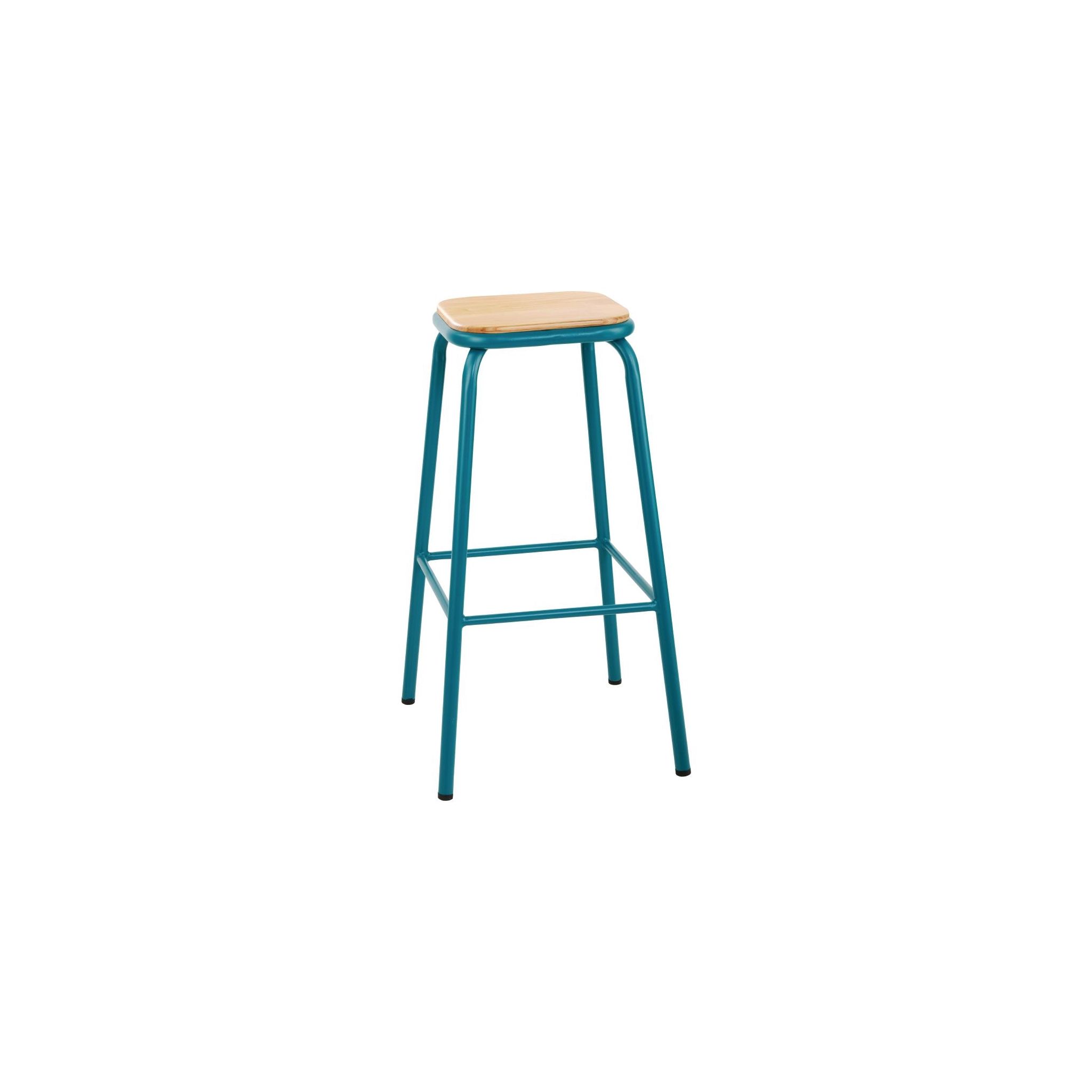 Bolero Cantina FB938 High Stools with Wooden Seat Pad Teal (Pack of 4)