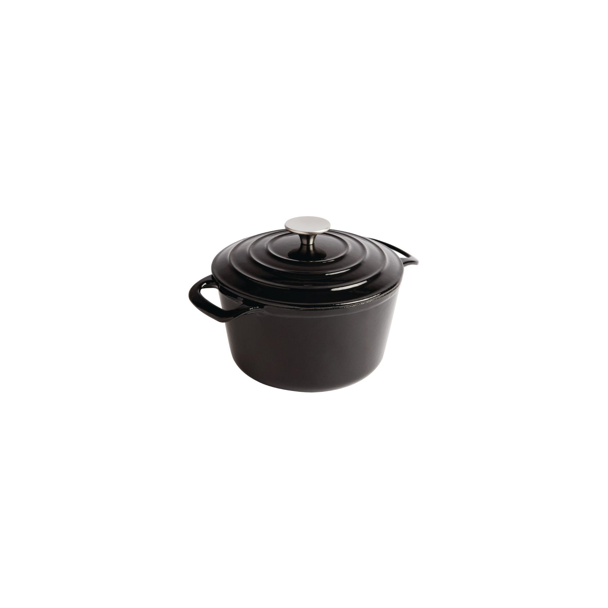 Vogue GH300 Black Round Casserole Dish 3.2Ltr