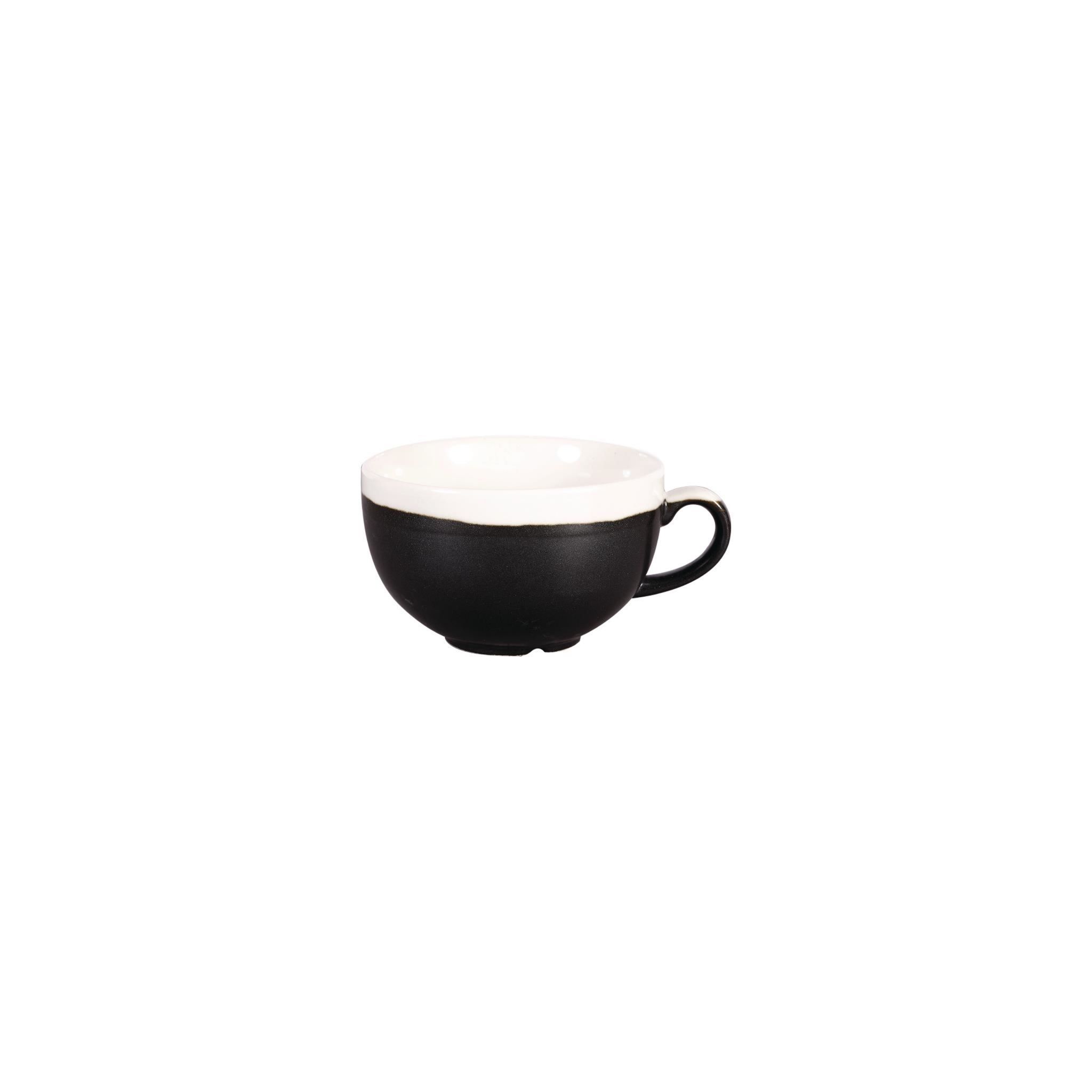 Churchill Monochrome DR684 Cappuccino Cups Onyx Black 340ml (Pack of 12)