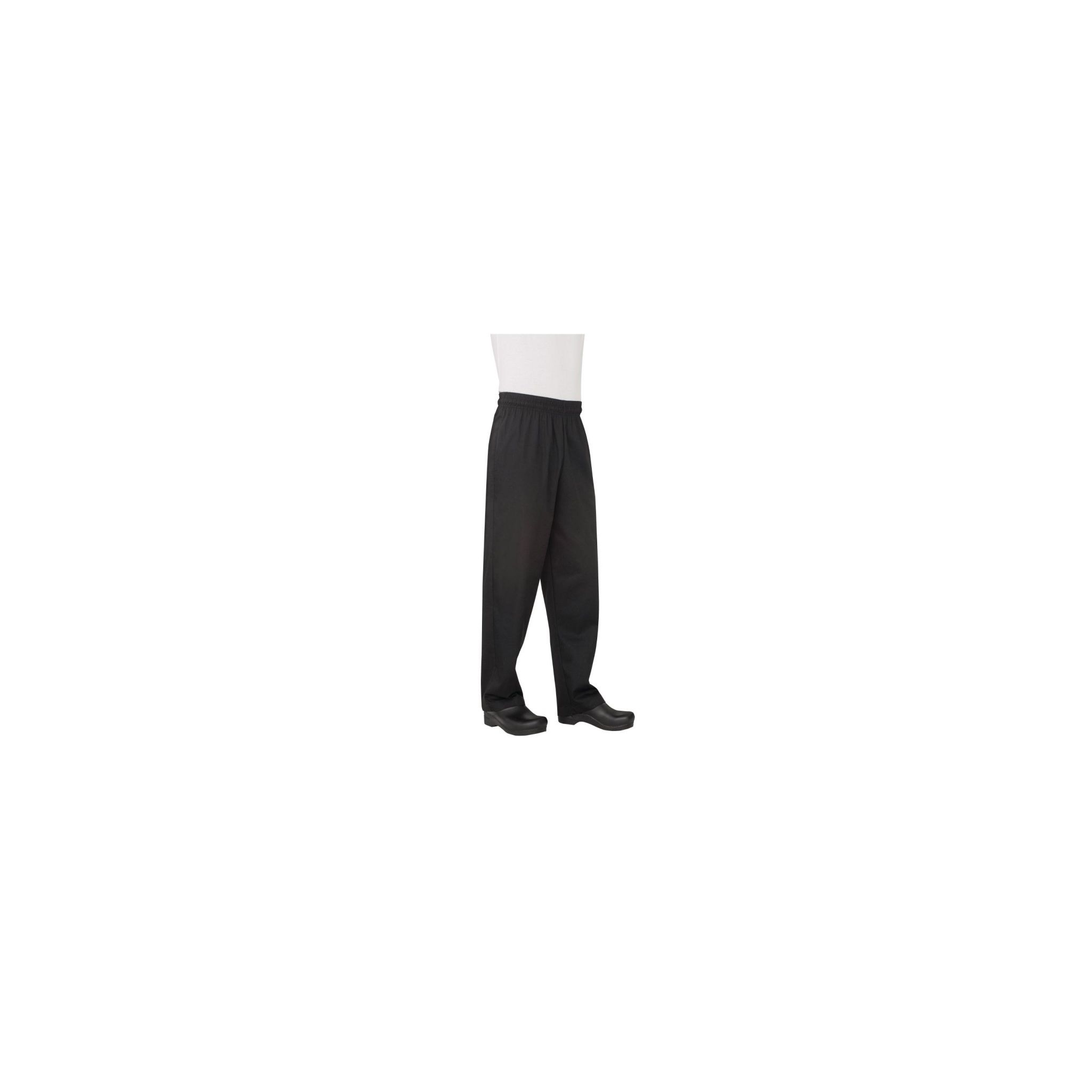 Chef Works B697-XXL Unisex Basic Baggy Chefs Trousers Black 2XL