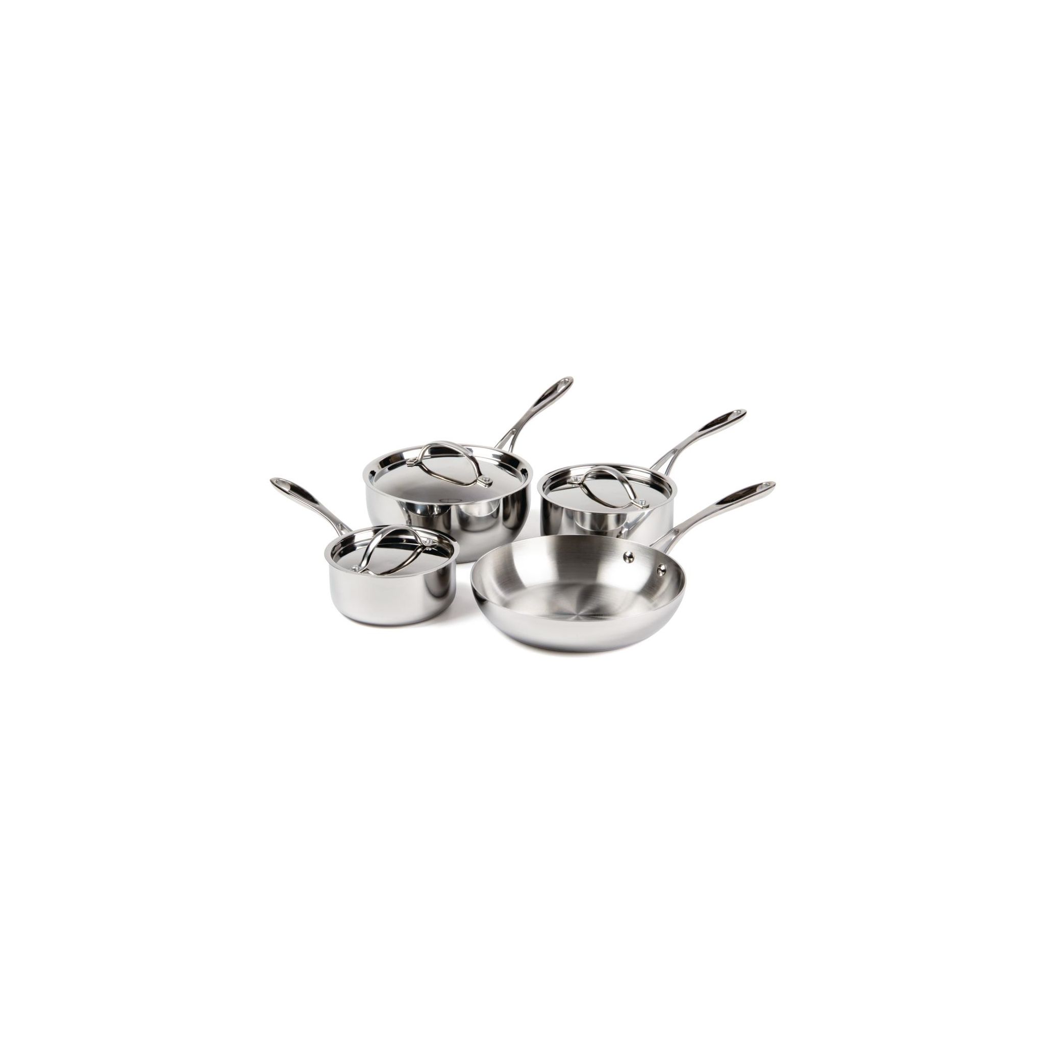 Vogue S888 Stainless Steel & Aluminium Tri-Wall Pan Set (Pack of 4)