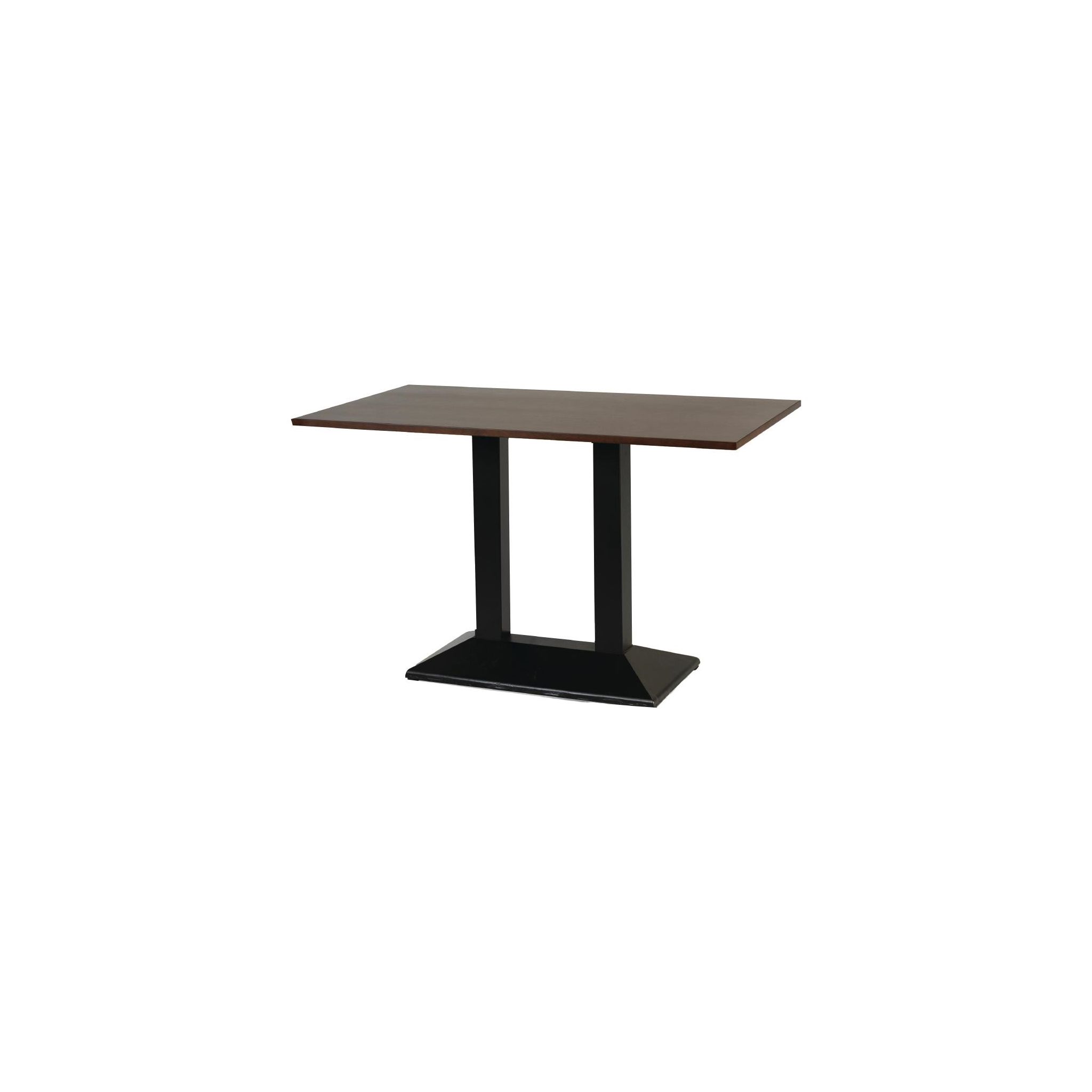 Non Branded FT503 Turin Metal Base Pedestal Rectangle Table with Dark Wood Top 1200x700mm