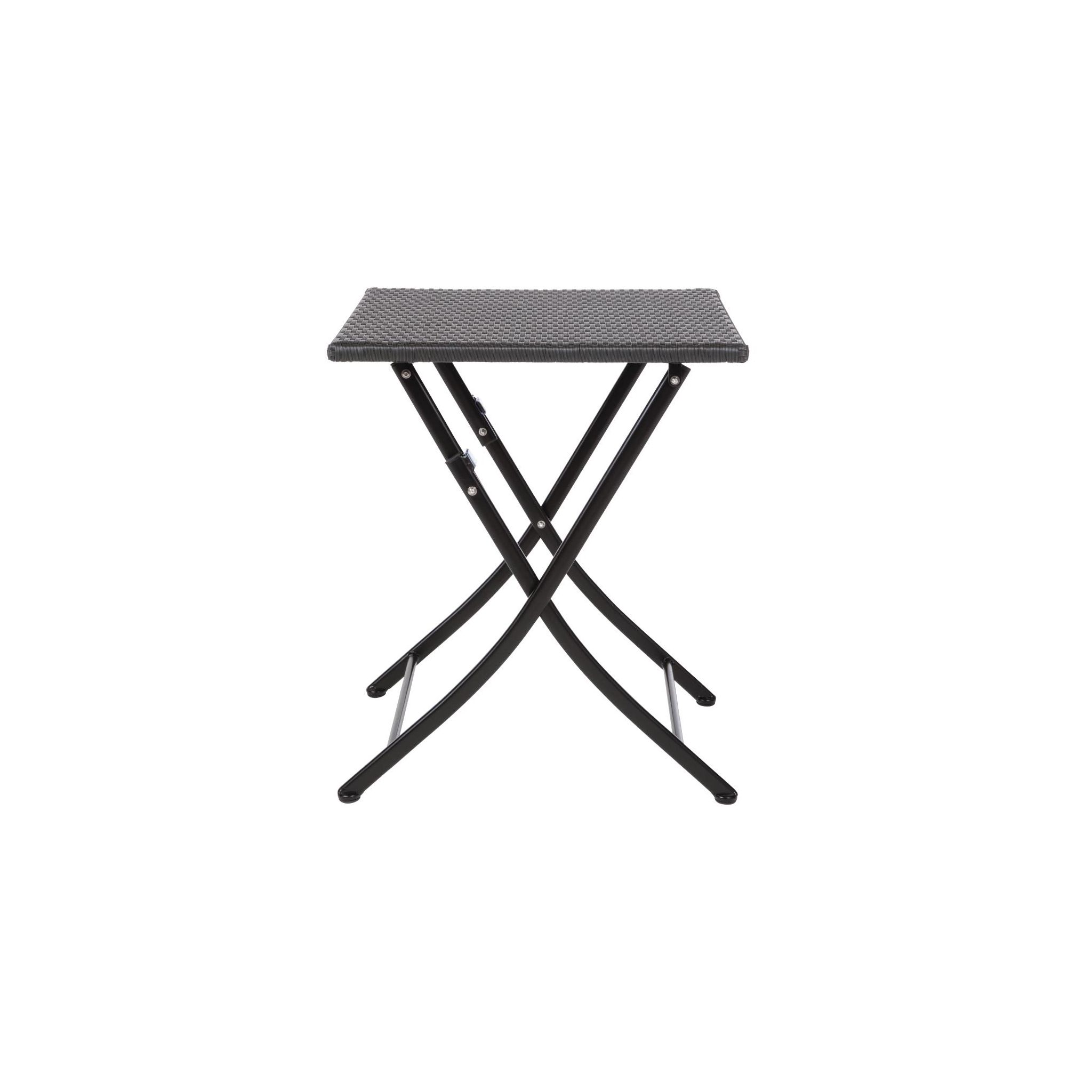 Bolero GL302 Square PE Wicker Folding Table Black 600mm