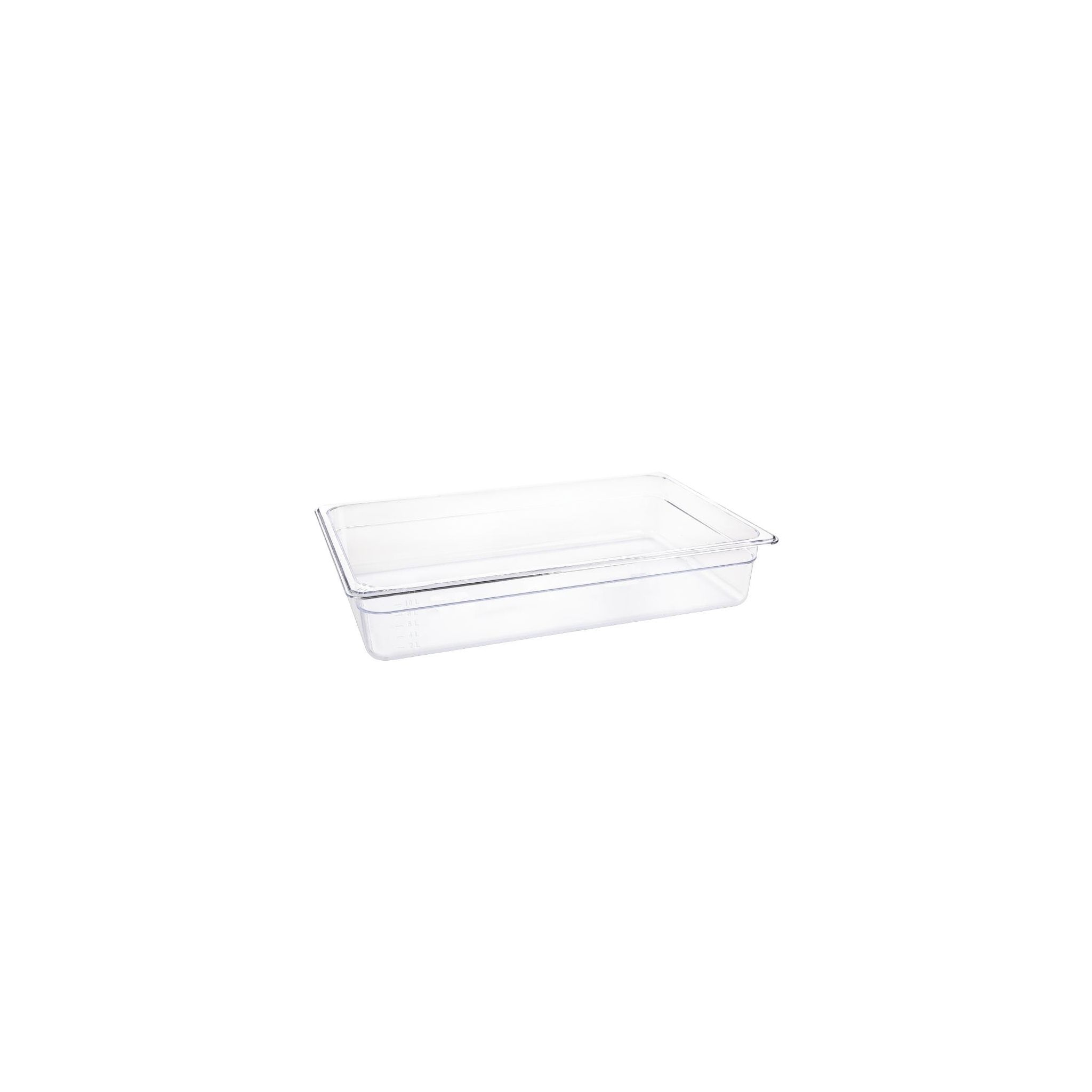 Vogue U225 Polycarbonate 1/1 Gastronorm Container 100mm Clear