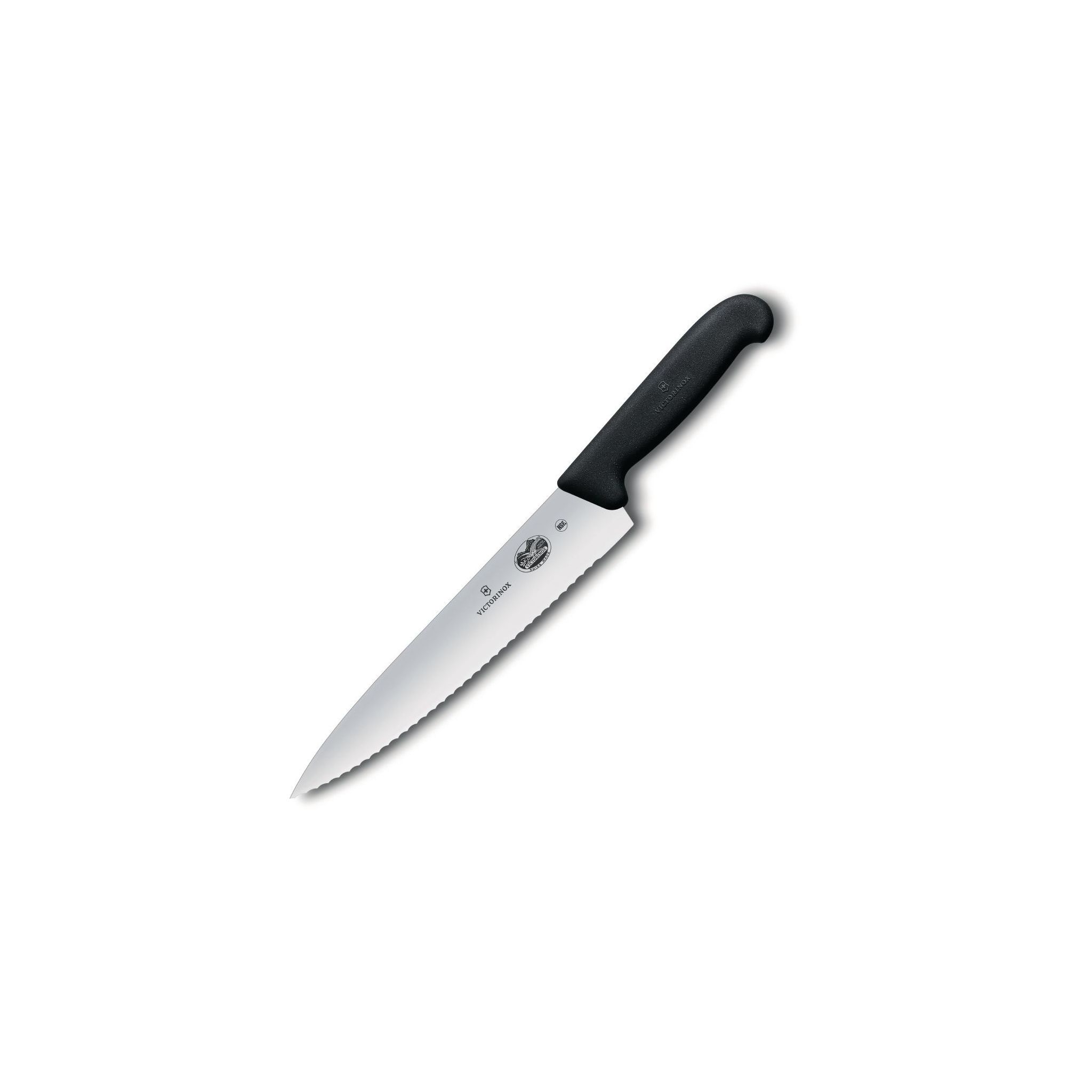 Victorinox CC267 Fibrox Serrated Carving Knife Black 10"