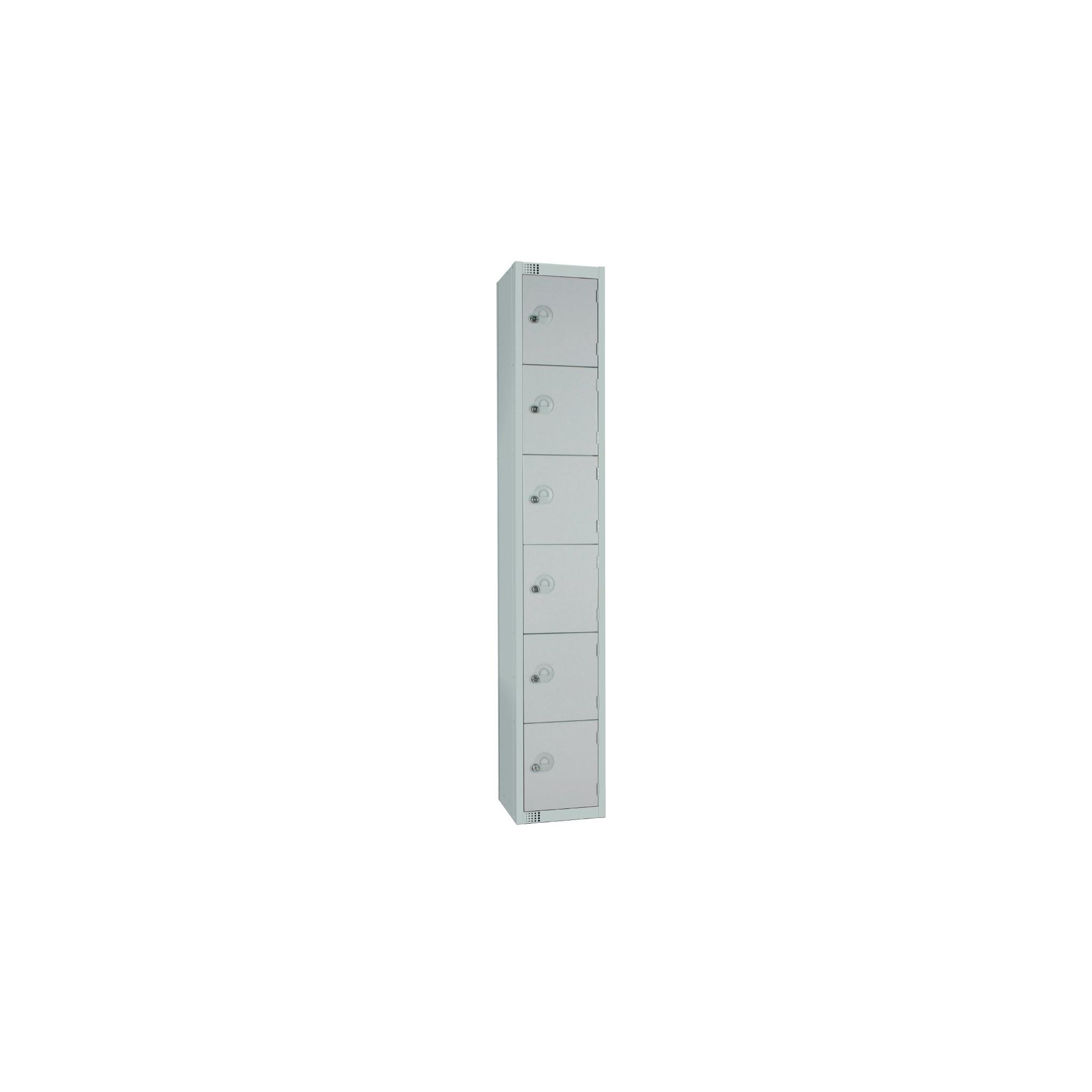 Elite Lockers W963-CNS Six Door Coin Return Locker with Sloping Top Grey